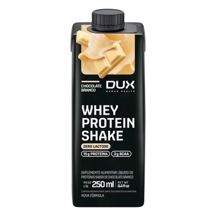 BEBIDA LÁCTEA DUX WHEY PROTEIN SHAKE CHOCOLATE BRANCO 15G 250ML