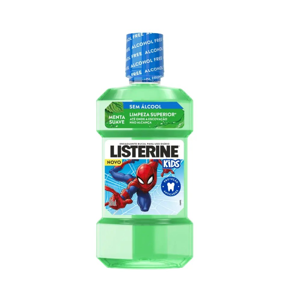 Enxaguante Bucal Listerine Kids Homem-aranha Menta 250ml