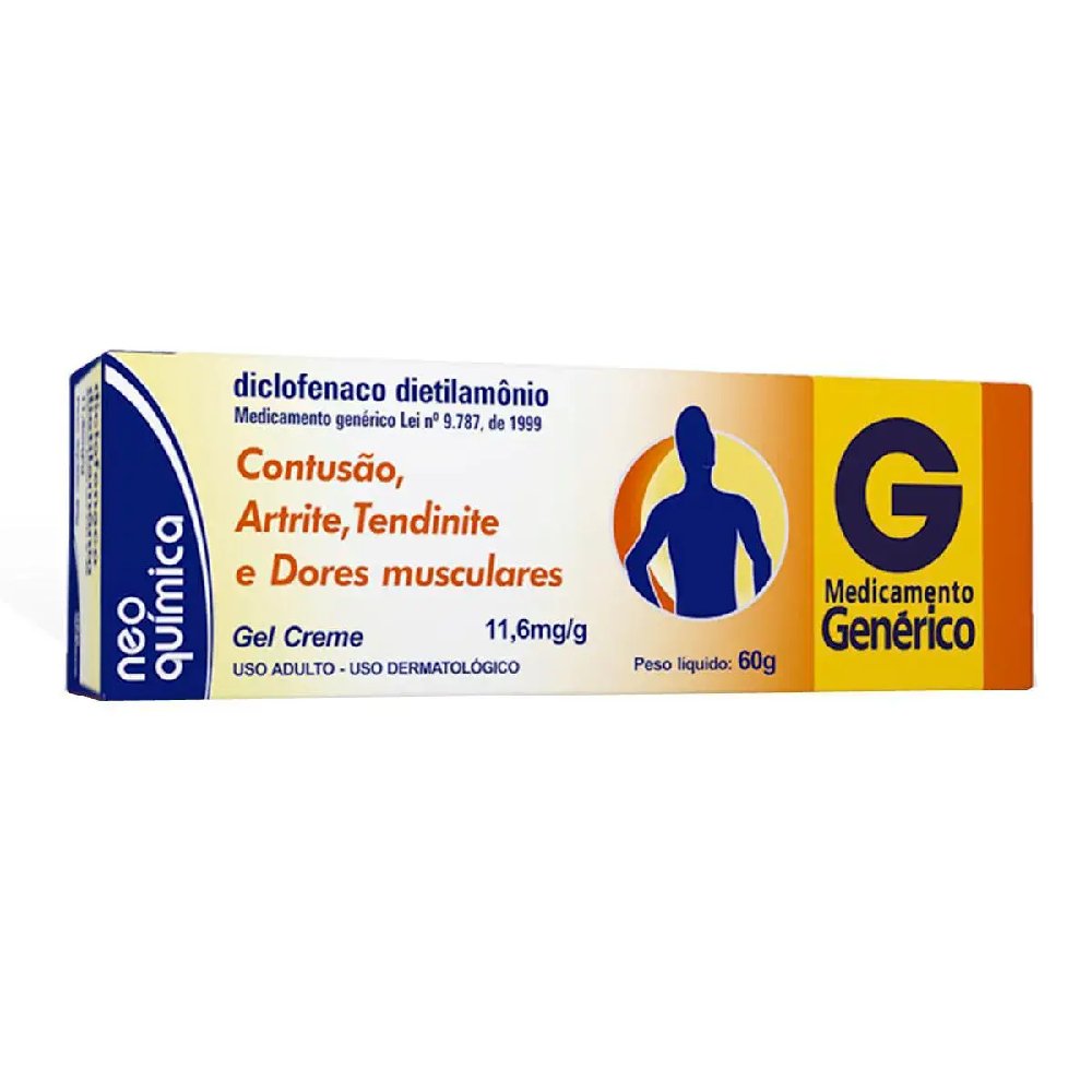 Diclofenaco Dietilamônio 11,6mg/g Gel Creme Neo Química 60g