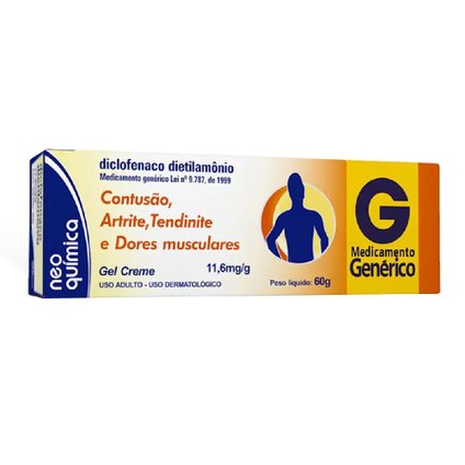 DICLOFENACO DIETILAMÔNIO 11,6MG/G GEL CREME NEO QUÍMICA 60G
