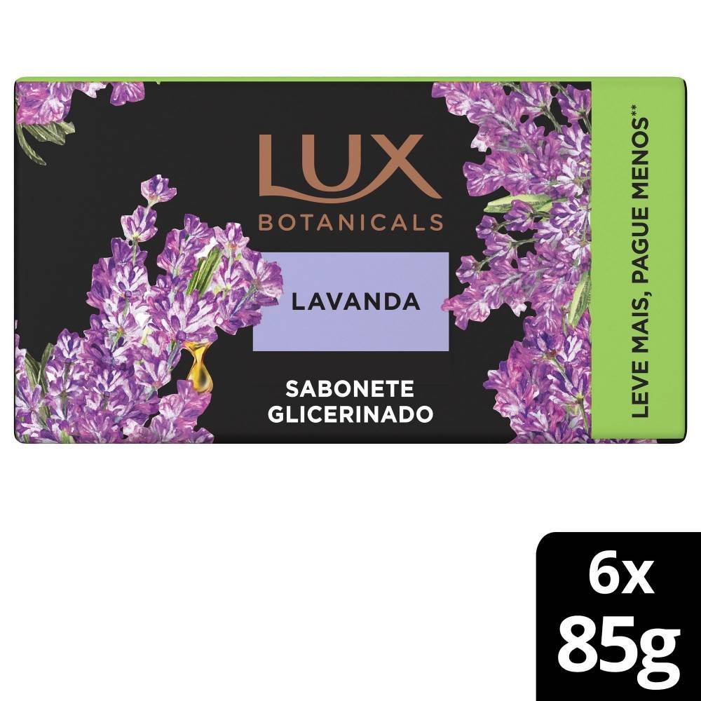 Kit Sabonete Em Barra Lux Botanicals Lavanda 6 Unidades 85g Cada
