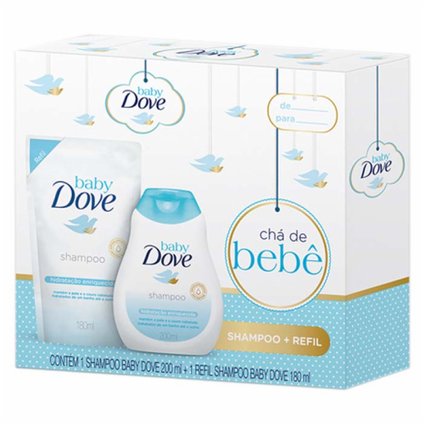 KIT BABY DOVE CHA DE BEBE SHAMPOO HIDRATACAO ENRIQUECIDA 200ML + REFIL