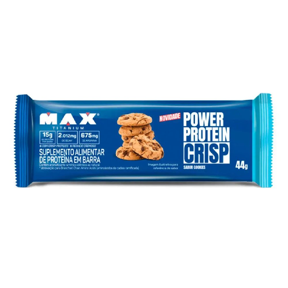 Barra De Proteína Max Titanium Power Protein Crisp Cookies 44g