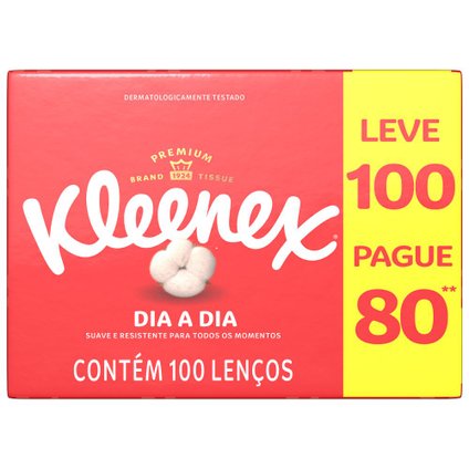 LENÇO DE PAPEL KLEENEX BOX LEVE 100 PAGUE 80