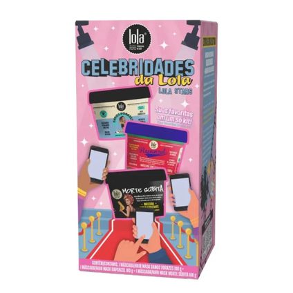 KIT LOLA COSMETICS CELEBRIDADES MÁSCARA CAPILAR DANOS VORAZES, RAPUNZEL, MORTE SÚBITA 300G
