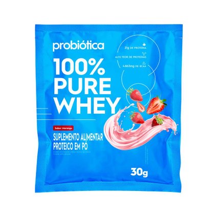 WHEY PROTEIN PROBIÓTICA 100% PURE MORANGO 30G