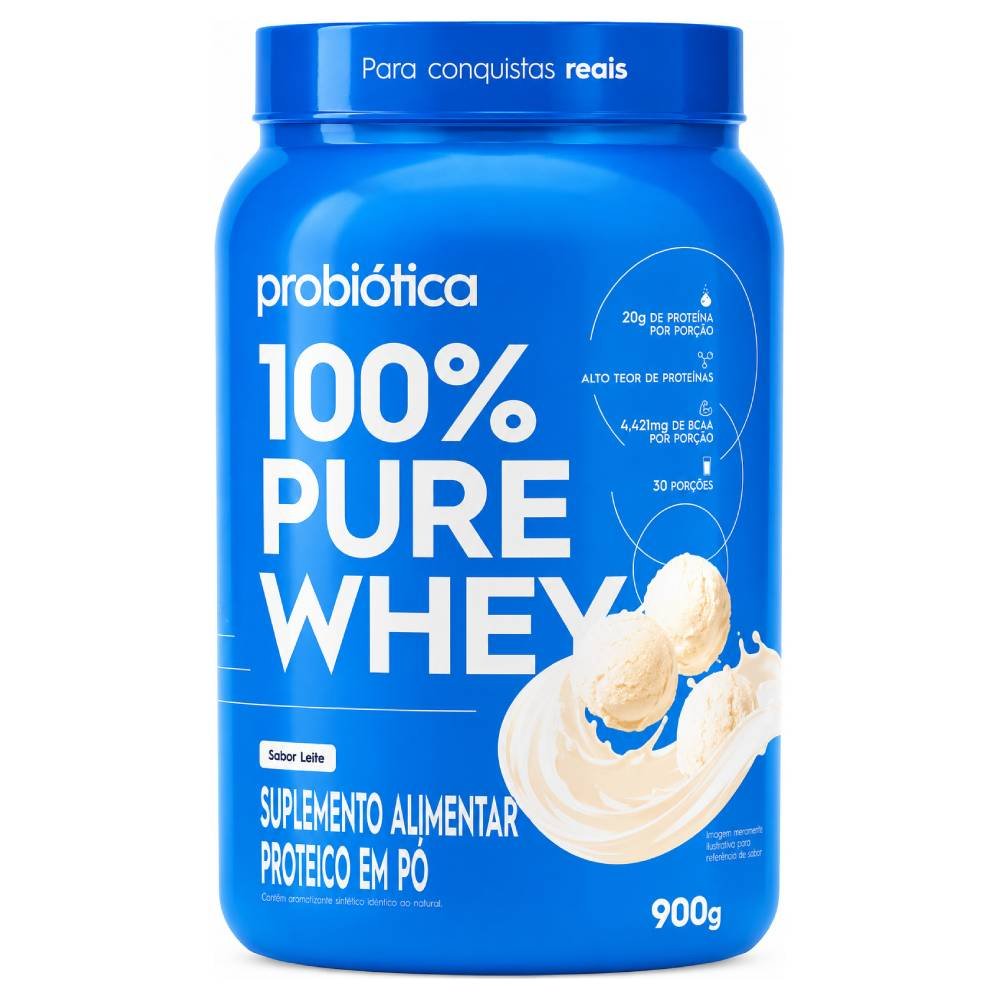 Whey Protein Probiótica 100% Pure Leite 900g