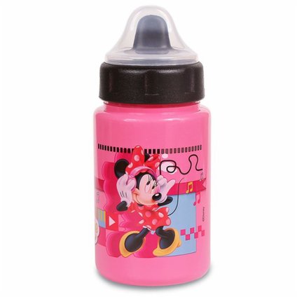 COPO COM VÁLVULA REDUTORA DE PINGOS BABY GO MINNIE ROSA E PRETO 340ML