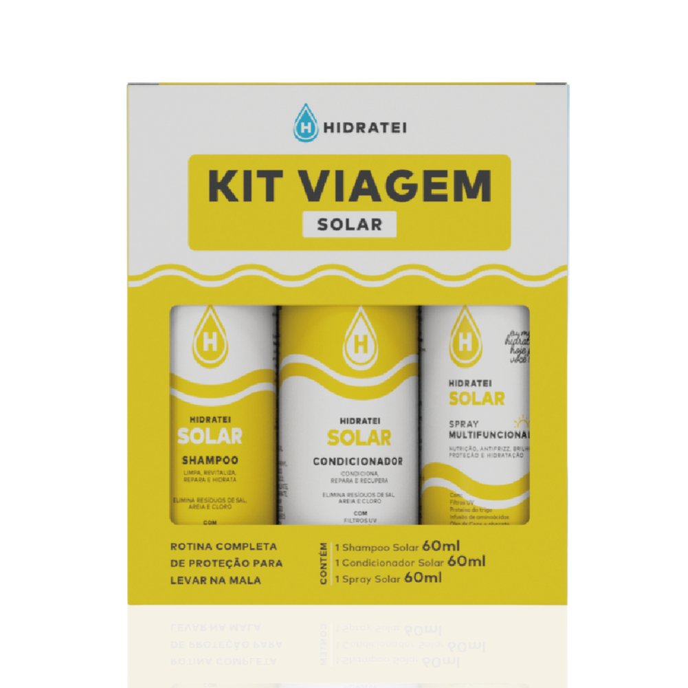 Kit Viagem Hidratei Solar Shampoo 60ml + Condicionador 60ml + Spray 60ml