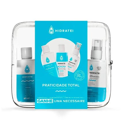KIT VIAGEM HIDRATEI MULTIFUNCIONAL SHAMPOO 60ML + CONDICIONADOR 60ML + SPRAY 60ML