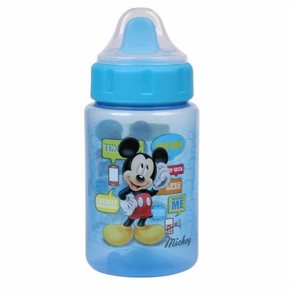 COPO COM VÁLVULA REDUTORA DE PINGOS BABY GO MICKEY AZUL 340ML