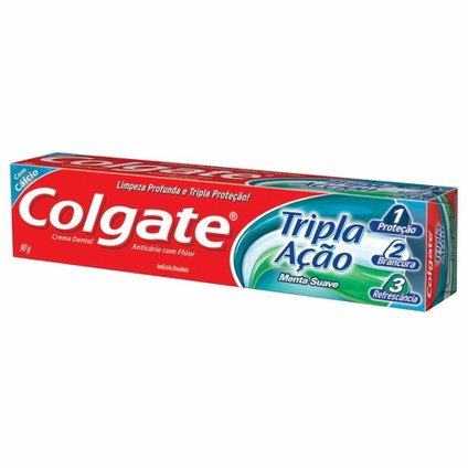 CREME DENTAL COLGATE TRIPLA AÇÃO MENTA SUAVE 90G