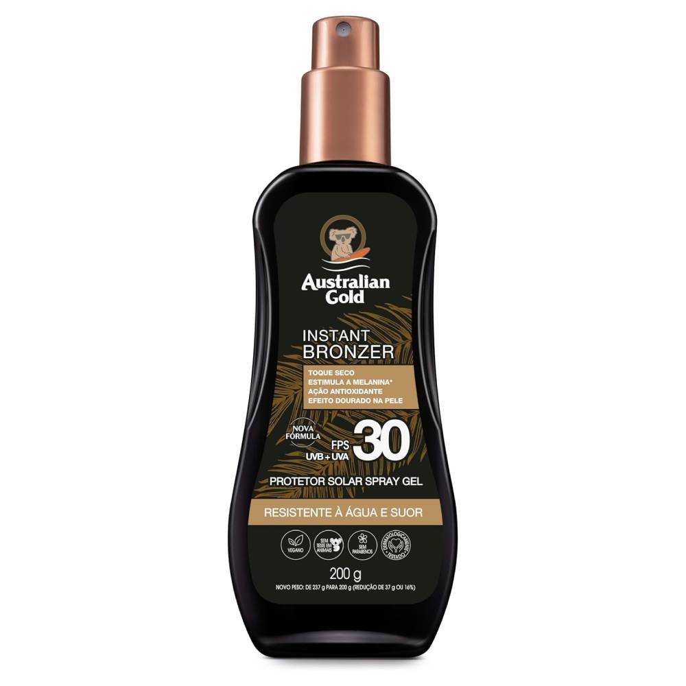 Protetor Solar Corporal Australian Gold Spray Gel Instant Bronzer Fps30 200g