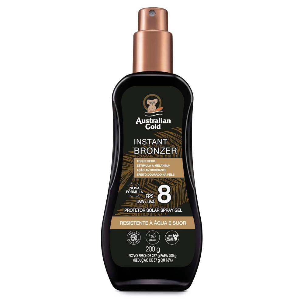Protetor Solar Corporal Australian Gold Spray Gel Instant Bronzer Fps8 200g
