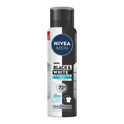 DESODORANTE ANTITRANSPIRANTE AEROSSOL NIVEA MEN INVISIBLE BLACK & WHITE FRESH 150ML