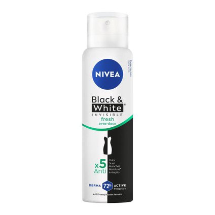 DESODORANTE ANTITRANSPIRANTE NIVEA  AEROSSOL INVISIBLE BLACK & WHITE FRESH 150ML