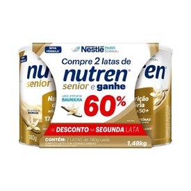 KIT COMPLEMENTO ALIMENTAR NUTREN SENIOR BAUNILHA 2 UNIDADES 740G CADA