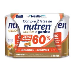 Kit Complemento Alimentar Nutren Senior Zero Lactose 2 Unidades 740g Cada