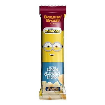 BARRA DE FRUTAS BANANA BRASIL KIDS MINIONS CHOCOLATE BRANCO 22G