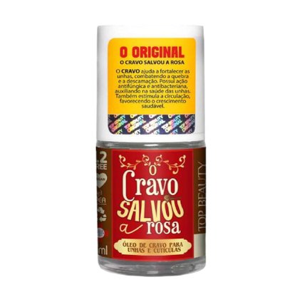ÓLEO FORTALECEDOR DE UNHAS TOP BEAUTY SOS UNHAS O CRAVO SALVOU A ROSA 7ML