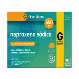 NAPROXENO SÓDICO EUROFARMA 550MG 20 COMPRIMIDOS