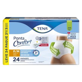 ROUPA ÍNTIMA TENA PANTS CONFORT P/M LEVE 24 PAGUE 21 UNIDADES