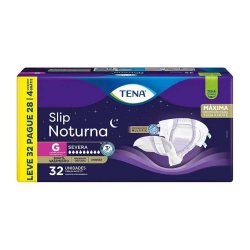 Fralda Geriátrica Tena Slip Noturna G 32 Unidades