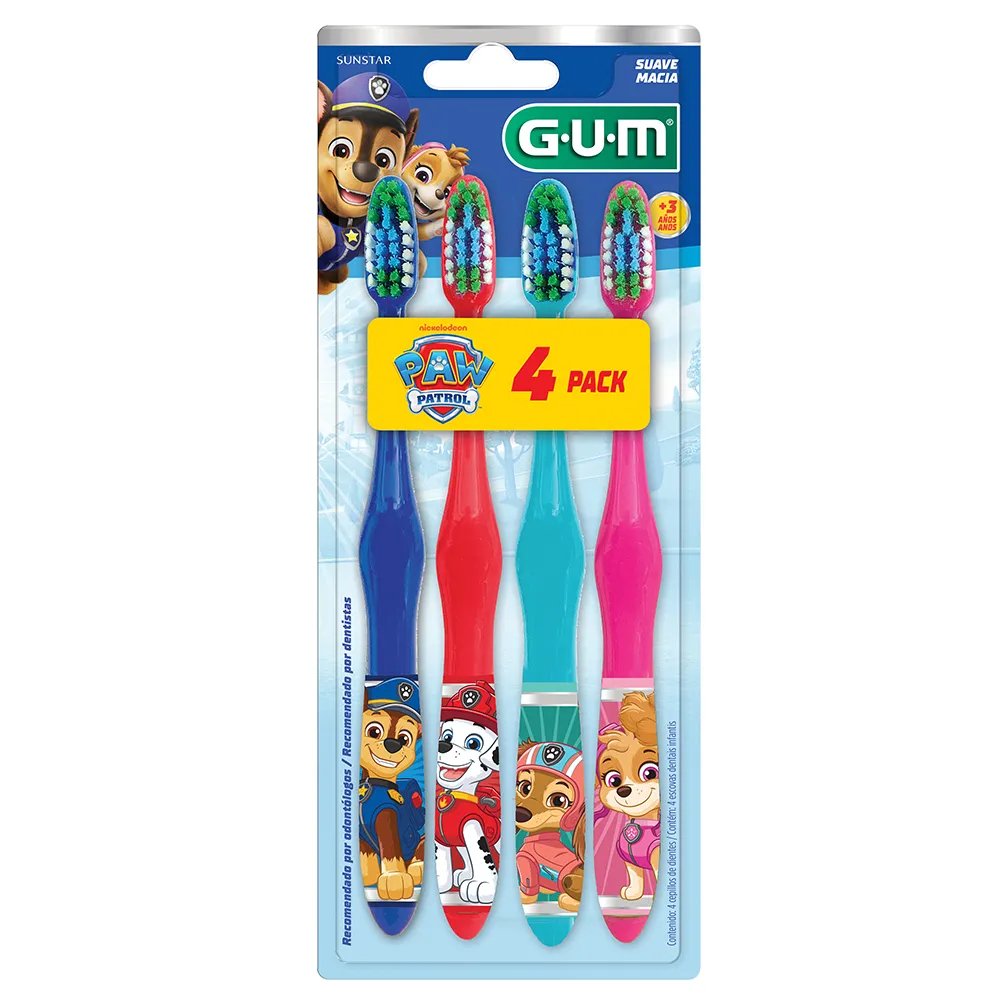 Kit Escova Dental Infantil Gum Patrulha Canina 4 Unidades