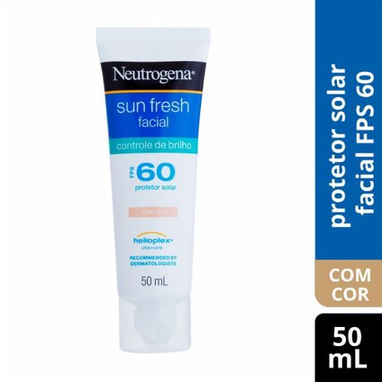 PROTETOR SOLAR FACIAL NEUTROGENA SUN FRESH CONTROLE BRILHO COM COR FPS 60 50ML