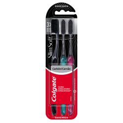 Escova Dental Colgate Slim Soft Black Pack C/ 3