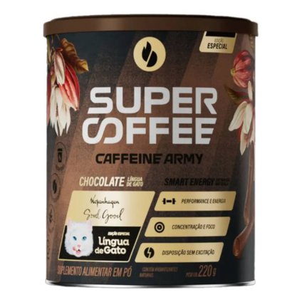 SUPERCOFFEE CAFFEINE ARMY CHOCOLATE LÍNGUA DE GATO 220G