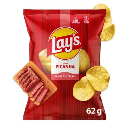 SALGADINHO ELMA CHIPS LAYS COPA DO MUNDO PICANHA 62G