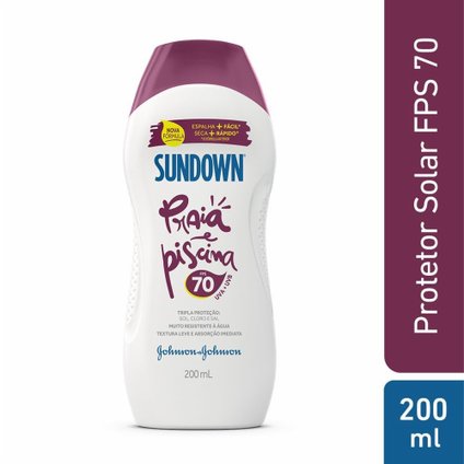 PROTETOR SOLAR SUNDOWN PRAIA E PISCINA FPS 70 200ML