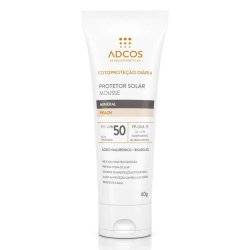 Protetor Solar Facial Adcos Mousse Mineral Peach Fps50 40g