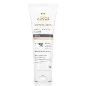PROTETOR SOLAR FACIAL ADCOS MOUSSE MINERAL PEACH FPS50 40G