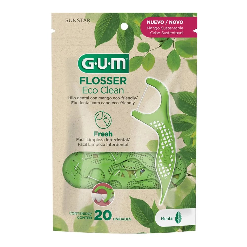 Fio Dental Gum Flosser Eco Clean 20 Unidades