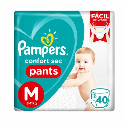 FRALDA PAMPERS CONFORT SEC PANTS M COM 40 UNIDADES
