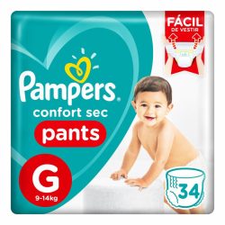 Fralda Pampers Confort Sec Pants G Com 34 Unidades