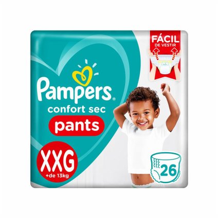 FRALDA PAMPERS CONFORT SEC PANTS MEGA XXG COM 26 UNIDADES