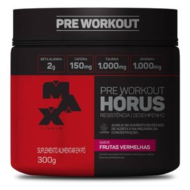 PRÉ TREINO MAX TITANUIM HORUS FRUTAS VERMELHAS 300G