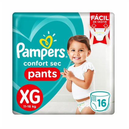 FRALDA PAMPERS CONFORT SEC PANTS XG COM 16 UNIDADES