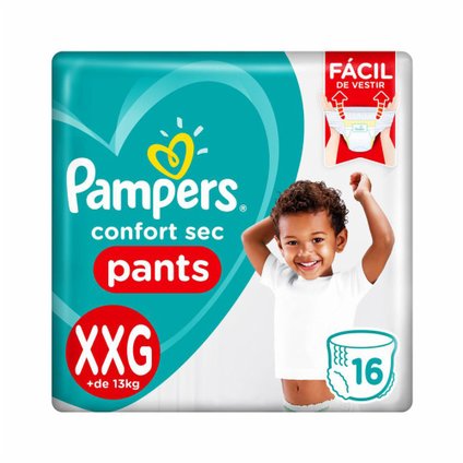 FRALDA PAMPERS CONFORT SEC PANTS XXG COM 16 UNIDADES