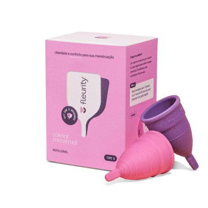 COLETOR MENSTRUAL FLEURITY TIPO 1 COM 2 UNIDADES