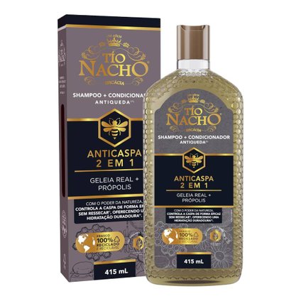 SHAMPOO E CONDICIONADOR TÍO NACHO ANTICASPA 2 EM 1 415ML