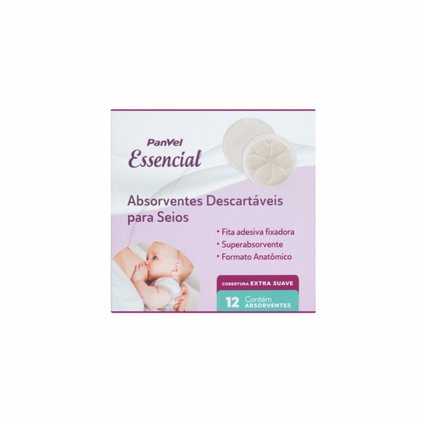 ABSORVENTE PARA SEIOS PANVEL ESSÊNCIAL 12 UNIDADES