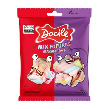 BALA DOCILE MIX FOFURAS MAXMALLOWS 70G