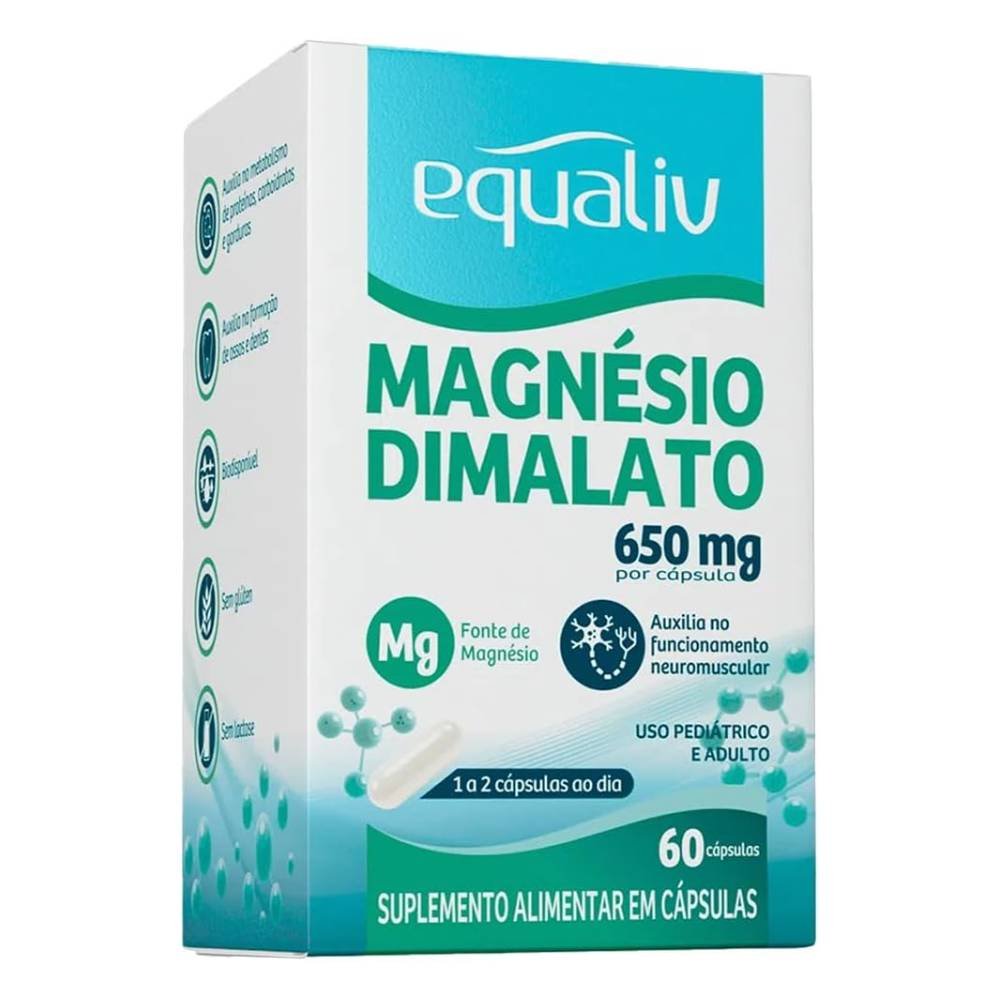 Magnesio Dimalato 650mg Equaliv 60 Cápsulas