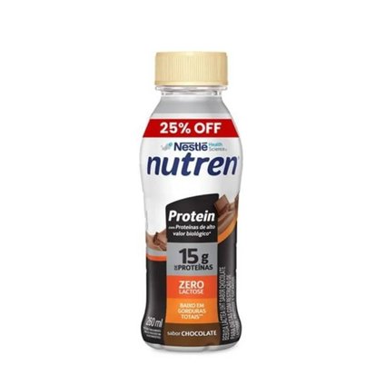 BEBIDA LÁCTEA NUTREN PROTEIN 15G DE PROTEÍNAS CHOCOLATE 25% GRÁTIS 260ML