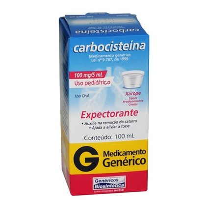CARBOCISTEINA PEDIÁTRICO 100MG 100ML BIOSINTETICA GENÉRICO L