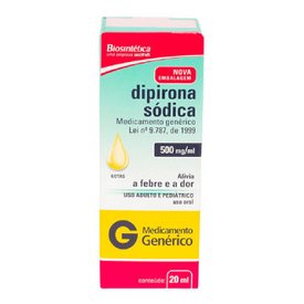 DIPIRONA SODICA 500MG/ML 20ML BIOSINTETICA GENÉRICO G